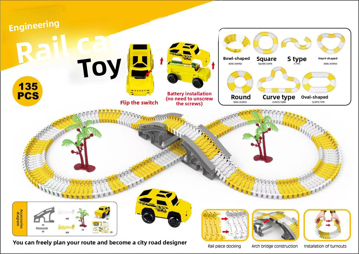 DIY Motorised Construction Vehicle Track Set – 135, 180 or 276 Pieces — QIUOLA | qiuola.com