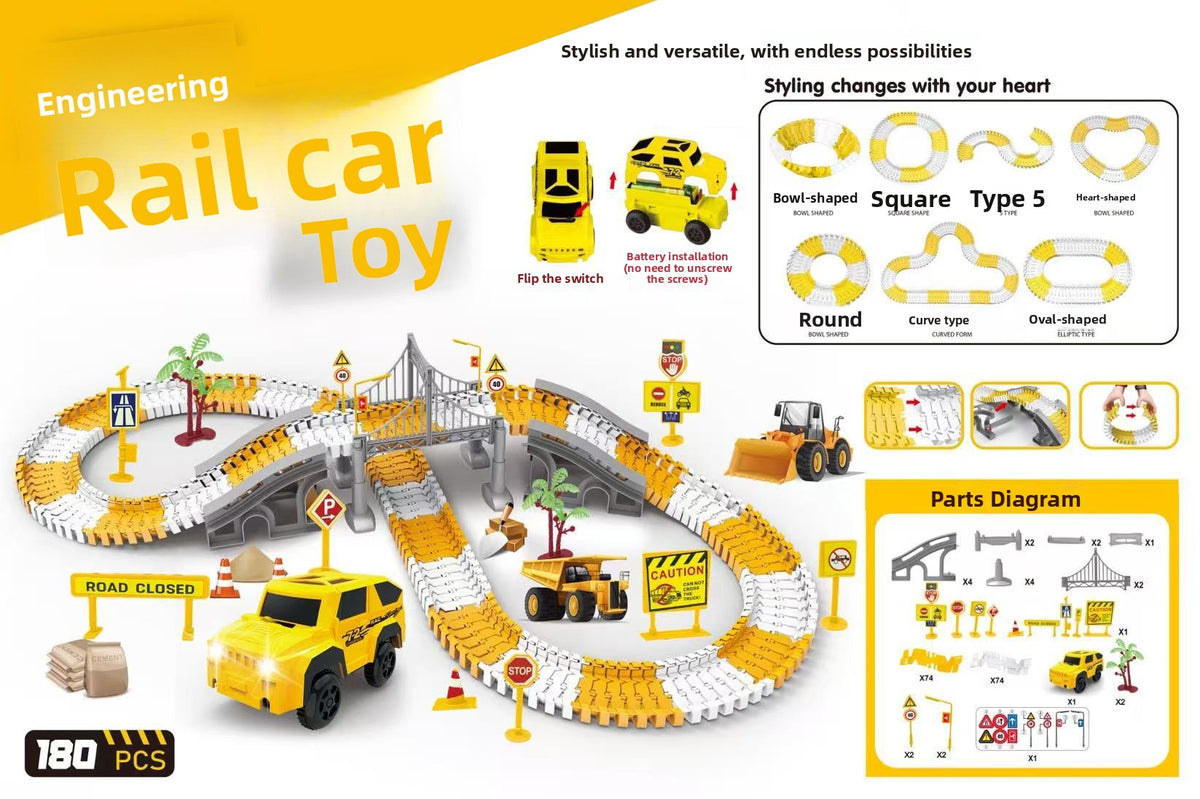 DIY Motorised Construction Vehicle Track Set – 135, 180 or 276 Pieces — QIUOLA | qiuola.com