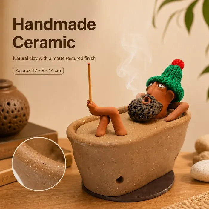 Lazy Bath Man Resin Incense Burner — QIUOLA | qiuola.com