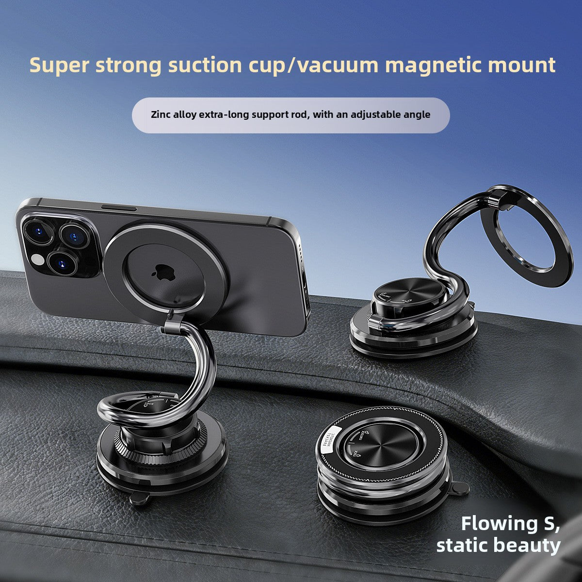 MagSafe-Compatible Magnetic Phone Mount with Suction Base — QIUOLA | qiuola.com