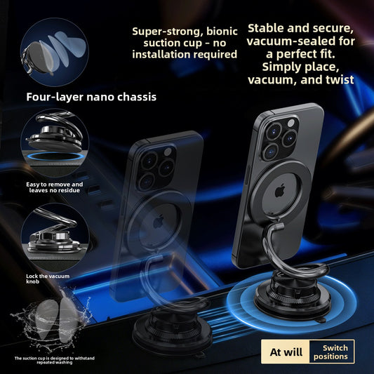 MagSafe-Compatible Magnetic Phone Mount with Suction Base — QIUOLA | qiuola.com