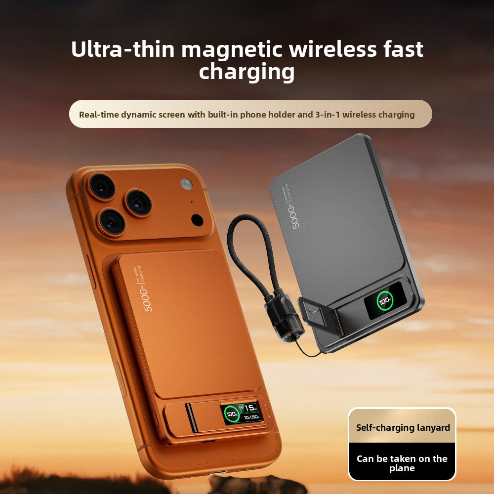 Magnetic Wireless Power Bank with Stand & TFT Display — QIUOLA | qiuola.com
