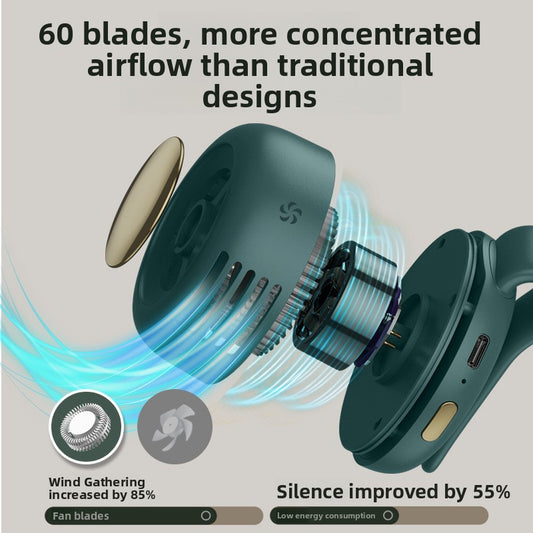MF019 USB Rechargeable Mini Fan with Neck & Waist Straps — QIUOLA | qiuola.com