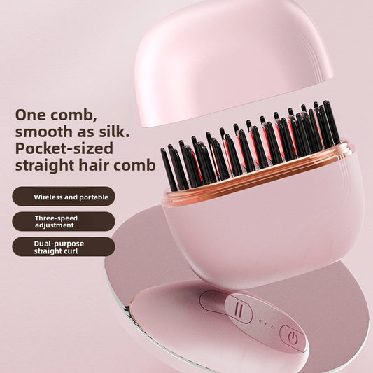 Mini Cordless Hair Straightener & Curler, 3 Heat Settings — QIUOLA | qiuola.com