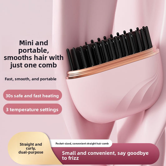 Mini Cordless Hair Straightener & Curler, 3 Heat Settings — QIUOLA | qiuola.com
