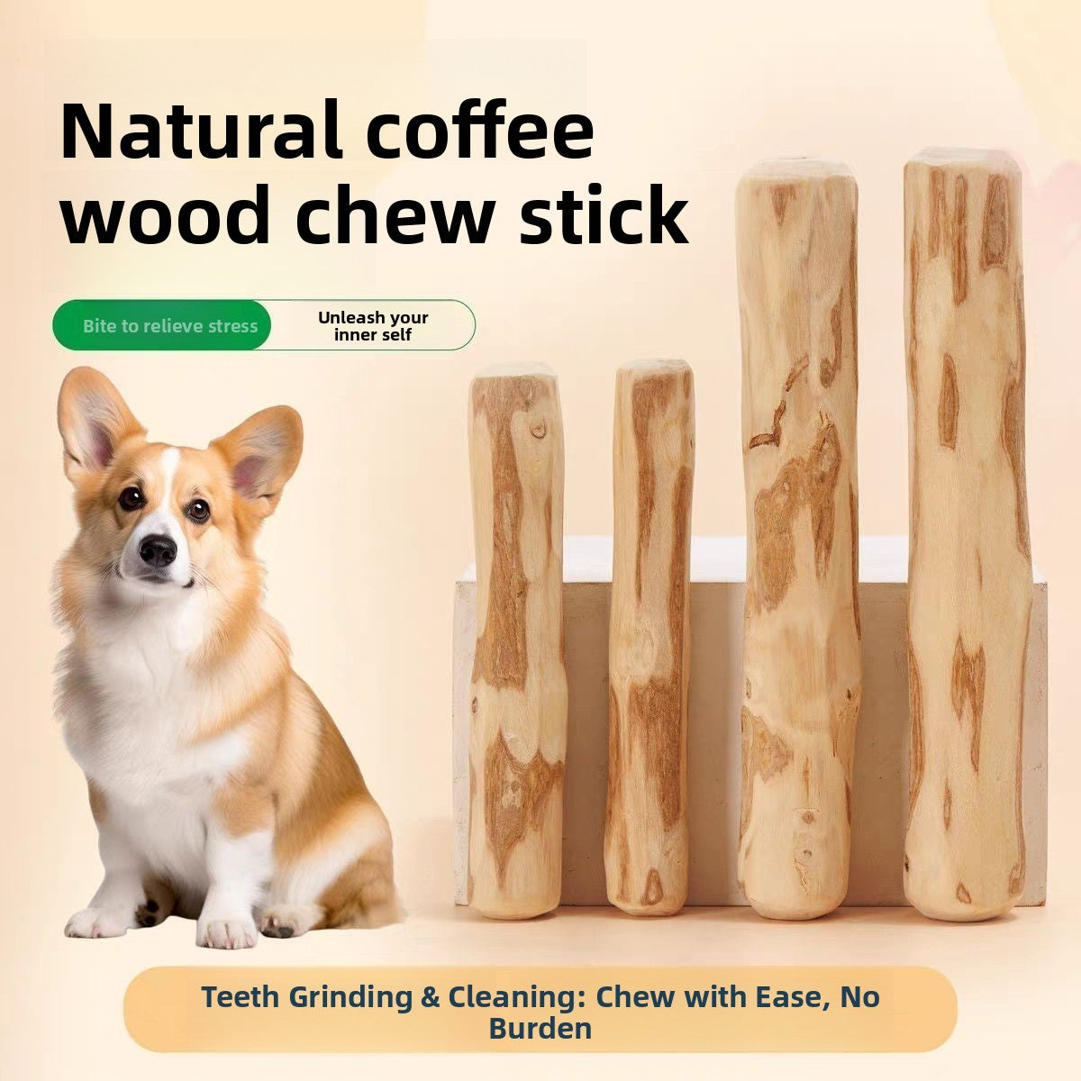 Coffee Wood Dog Chew Toy – Sizes S to XL — QIUOLA | qiuola.com