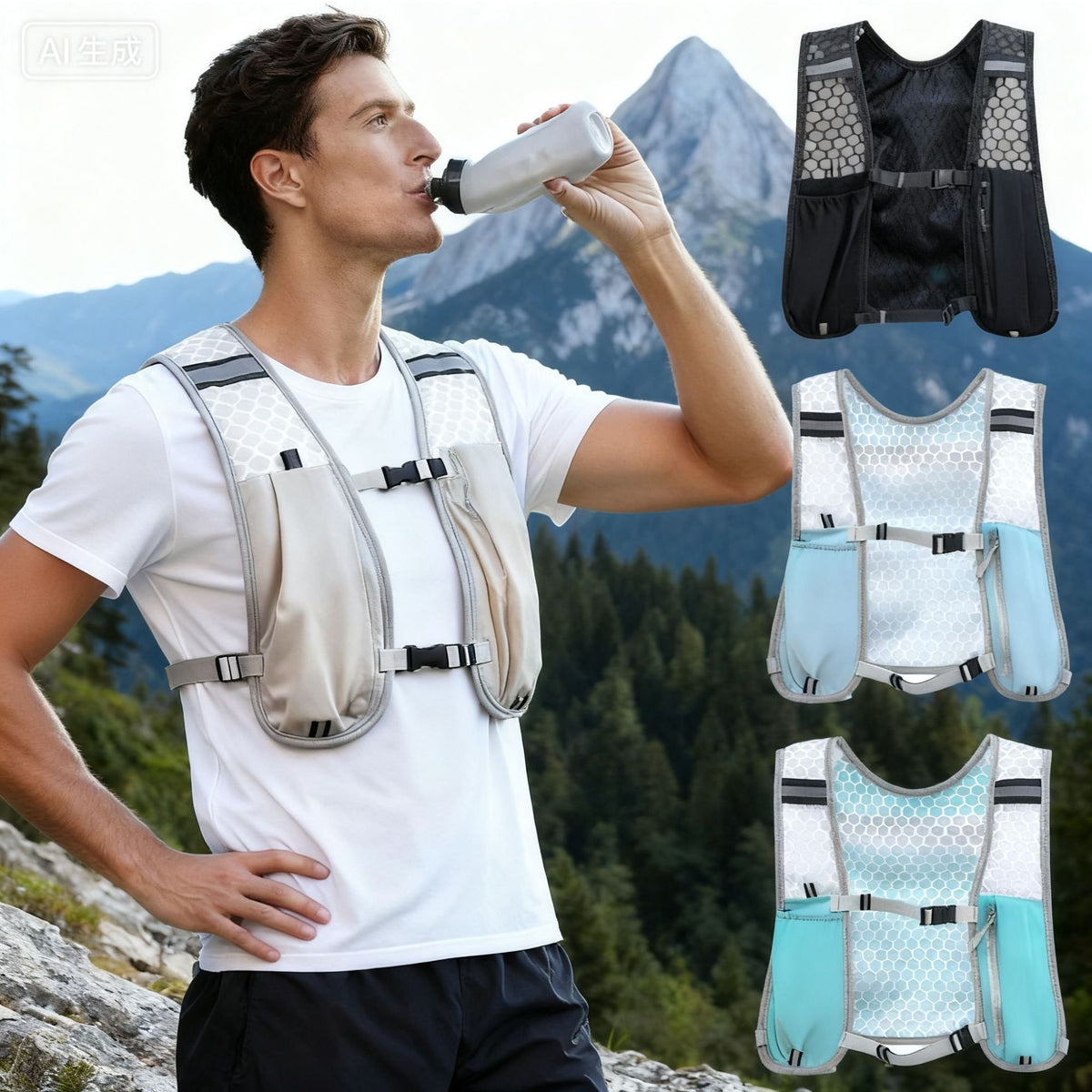 4L Reflective Running Vest with Multi-Pocket Storage — QIUOLA | qiuola.com