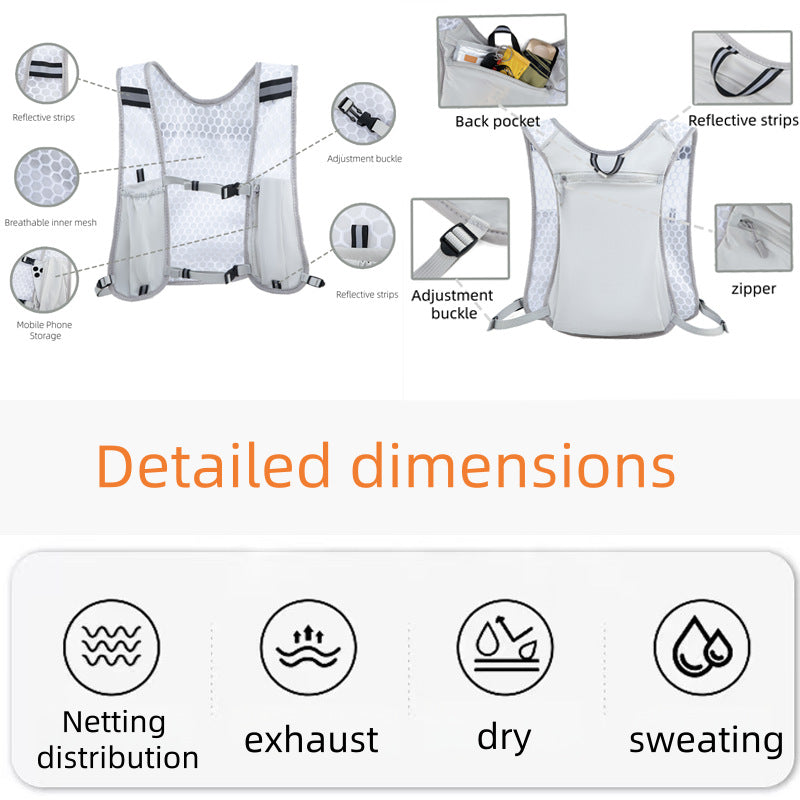 4L Reflective Running Vest with Multi-Pocket Storage — QIUOLA | qiuola.com
