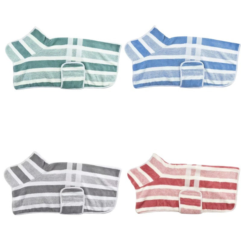 Hooded Coral Fleece Dog Bathrobe, XS–3XL — QIUOLA | qiuola.com