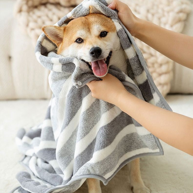 Hooded Coral Fleece Dog Bathrobe, XS–3XL — QIUOLA | qiuola.com