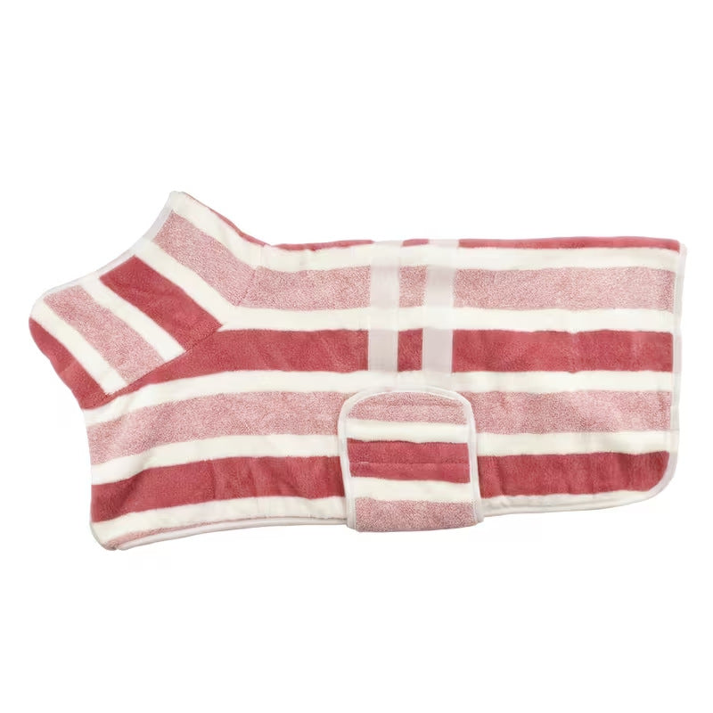 Hooded Coral Fleece Dog Bathrobe, XS–3XL — QIUOLA | qiuola.com