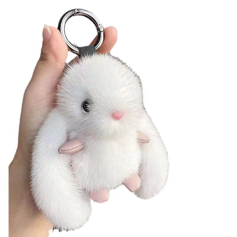 Fluffy Bunny Keychain & Bag Charm – Approximately 11 cm — QIUOLA | qiuola.com