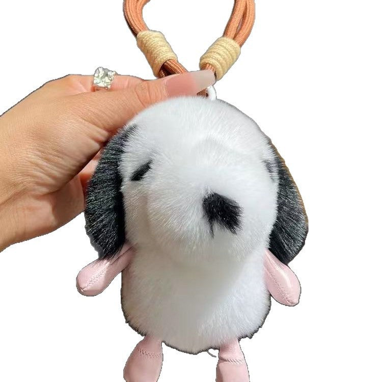 Fluffy Puppy Keychain with Braided Wrist Strap — QIUOLA | qiuola.com