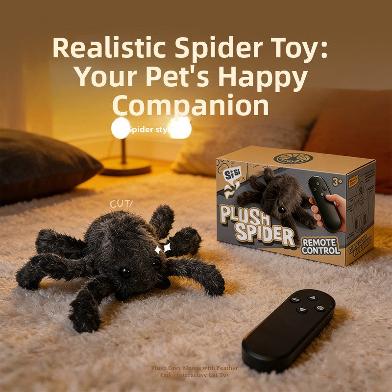 Interactive Plush Spider Cat Toy – USB or 2.4G Remote Version — QIUOLA | qiuola.com