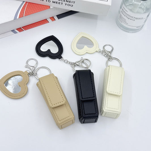 Portable Leather Lipstick Holder Keychain — QIUOLA | qiuola.com