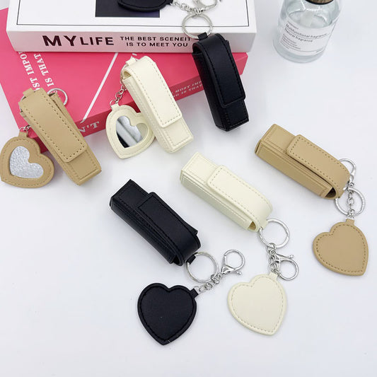 Portable Leather Lipstick Holder Keychain — QIUOLA | qiuola.com