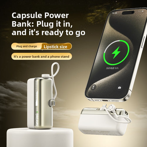 10000mAh Mini Power Bank with Built-In Cable — QIUOLA | qiuola.com