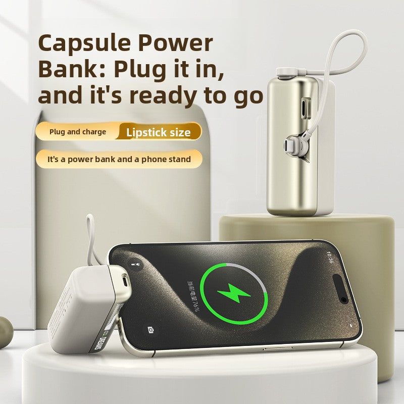 10000mAh Mini Power Bank with Built-In Cable — QIUOLA | qiuola.com
