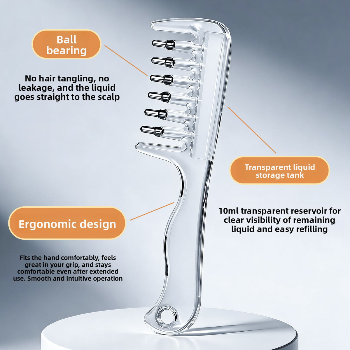 Scalp Oil Applicator Comb with Roller Balls — QIUOLA | qiuola.com