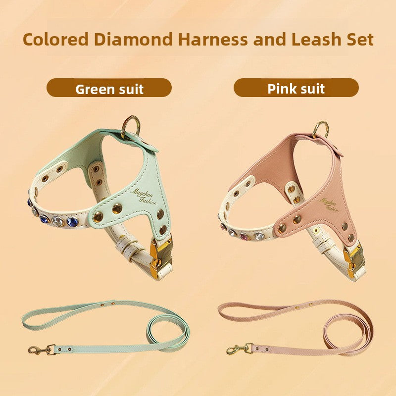 Adjustable PU Leather Small Dog Harness & Leash Set – XS–M — QIUOLA | qiuola.com