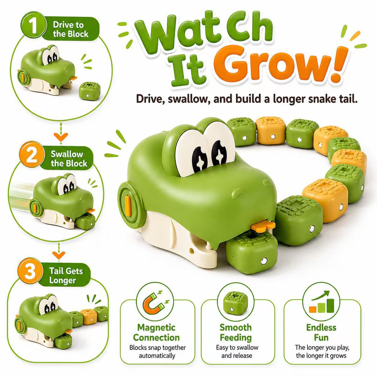 Remote-Control Snake Toy, Ver2 Single & Two-Piece Options — QIUOLA | qiuola.com