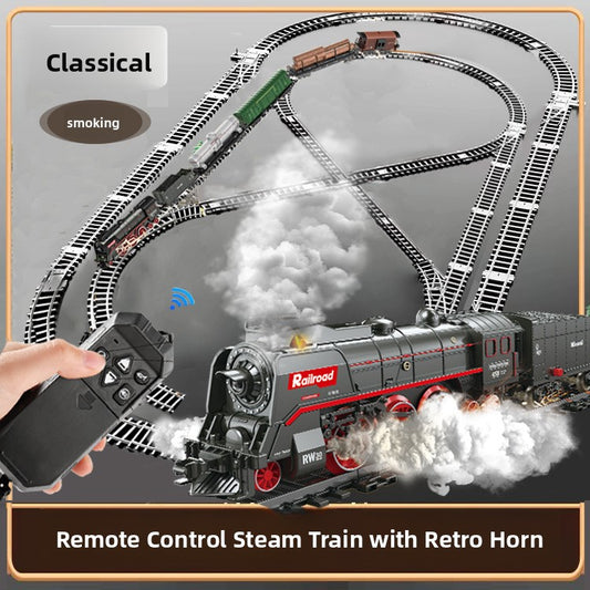 Remote Control Steam Train Toy with Lights, Sound & DIY Track — QIUOLA | qiuola.com