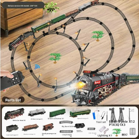 Remote Control Steam Train Toy with Lights, Sound & DIY Track — QIUOLA | qiuola.com