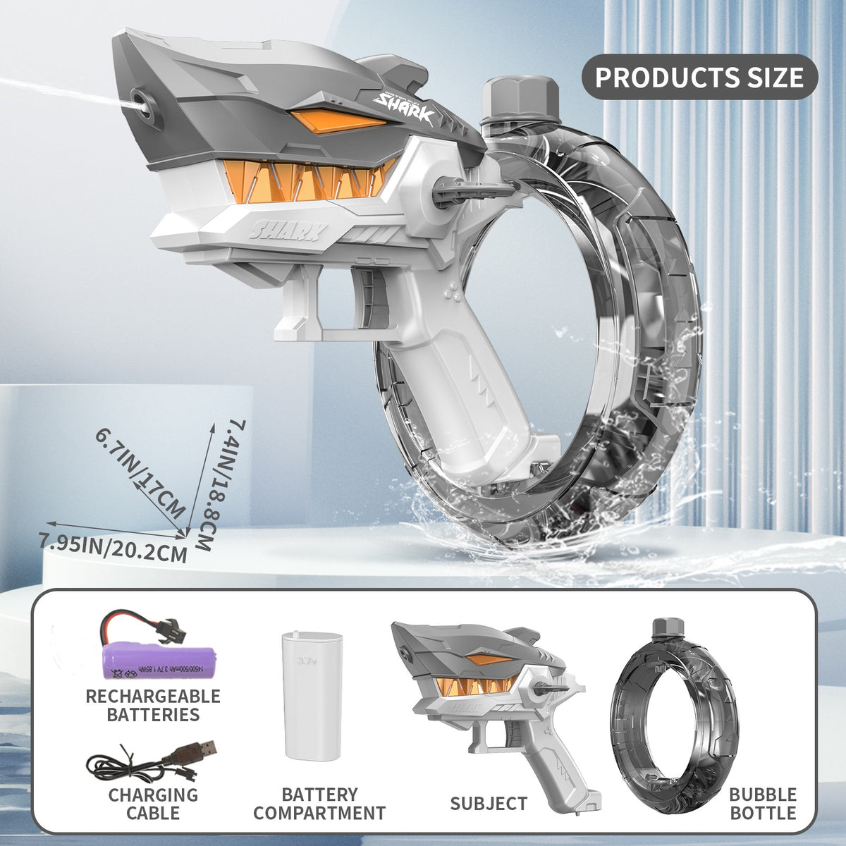 Shark Blast Electric Water Gun | Auto-Fire Summer Toy — QIUOLA | qiuola.com