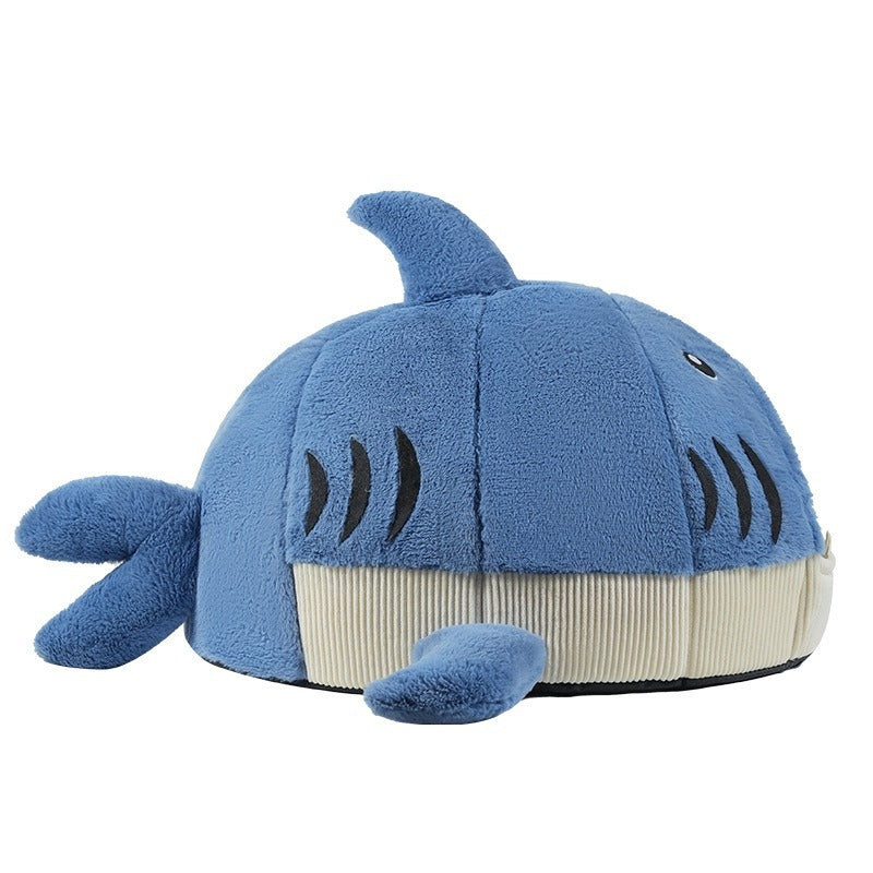 Shark Plush Pet Bed with Dual Openings for Cats & Small Dogs — QIUOLA | qiuola.com