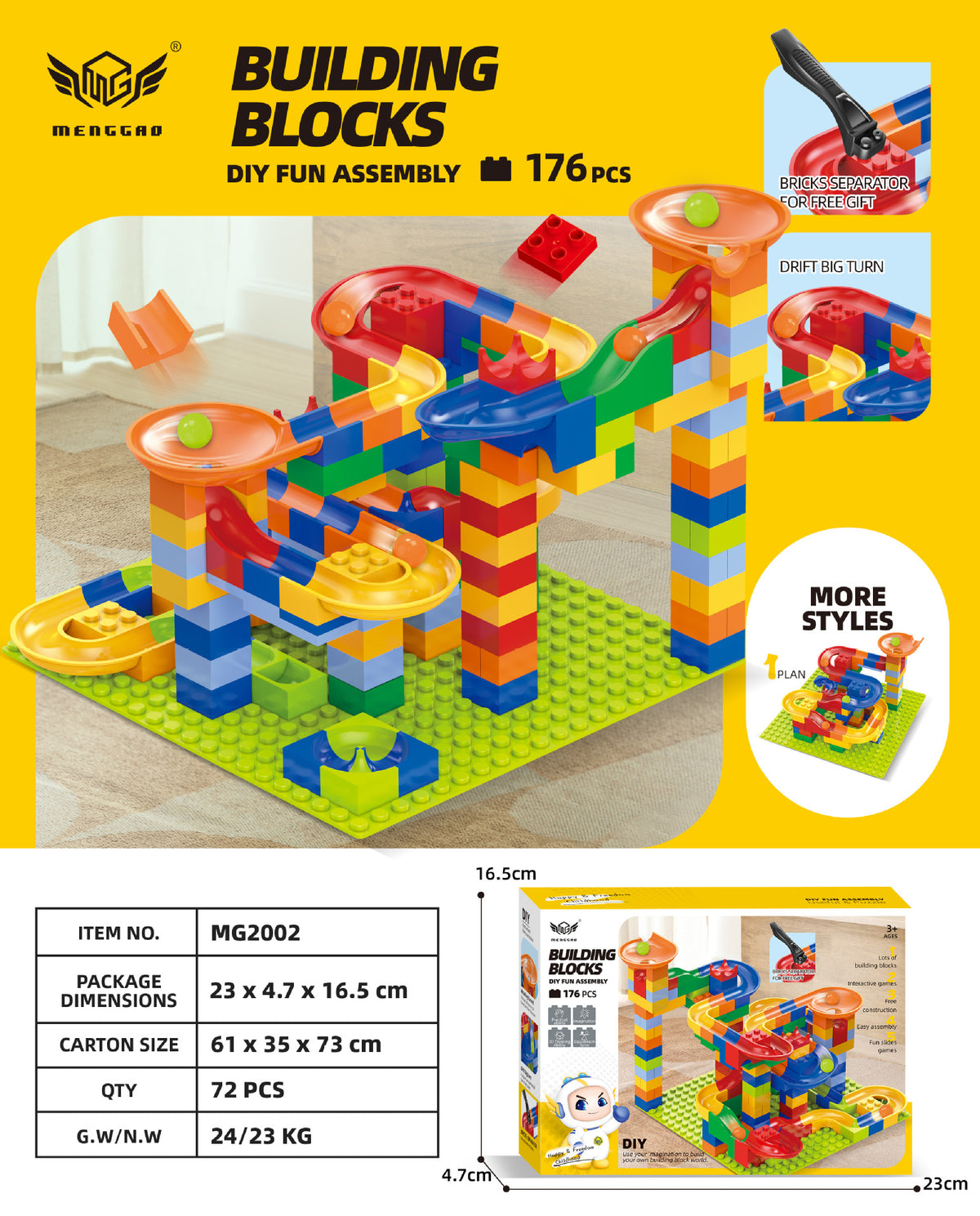 DIY Ball-Run Track Building Blocks, 89–523 Piece Options — QIUOLA | qiuola.com