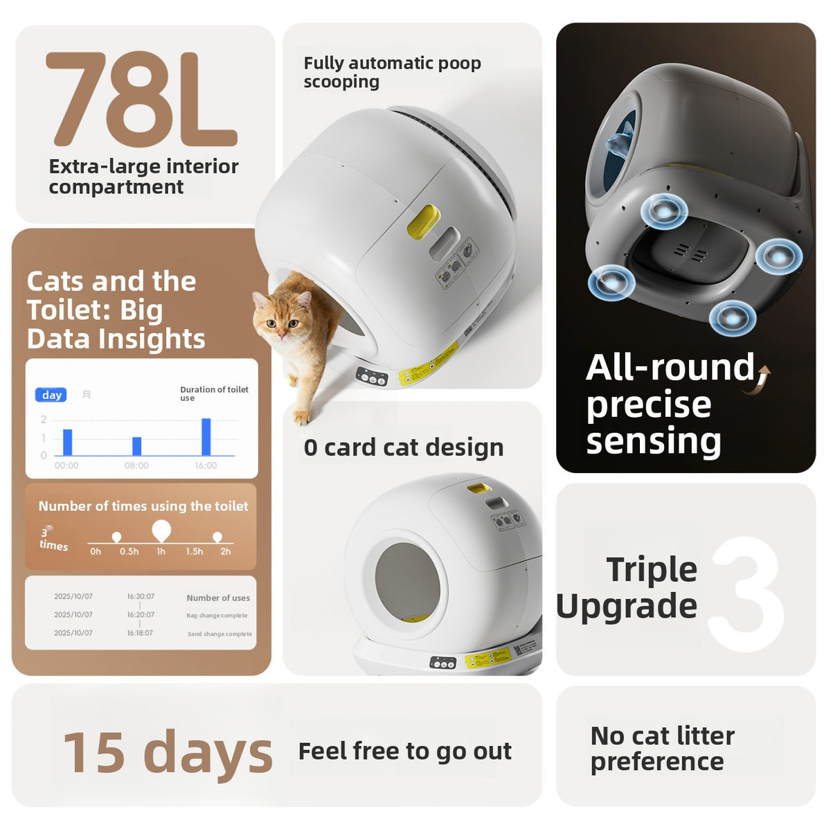 Wi-Fi Automatic Self-Cleaning Cat Litter Box — QIUOLA | qiuola.com