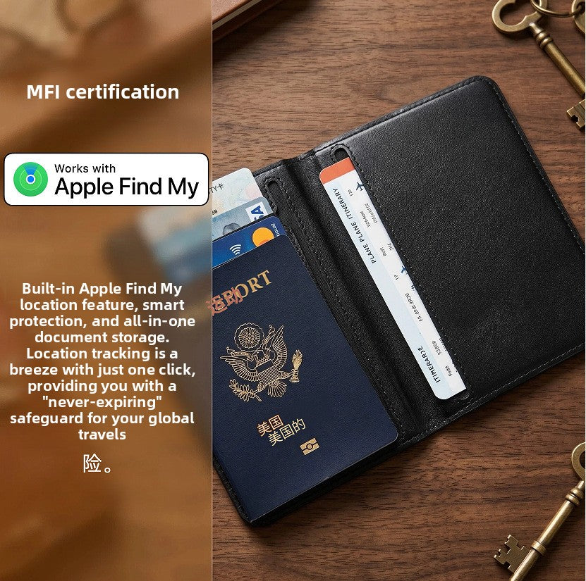 Black Passport Holder with Tracking Feature — QIUOLA | qiuola.com