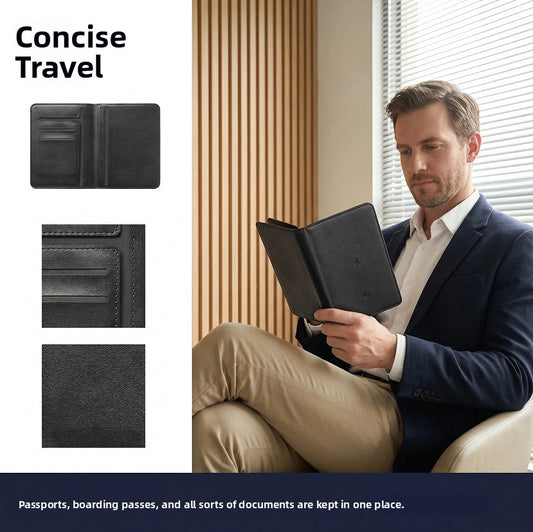 Black Passport Holder with Tracking Feature — QIUOLA | qiuola.com