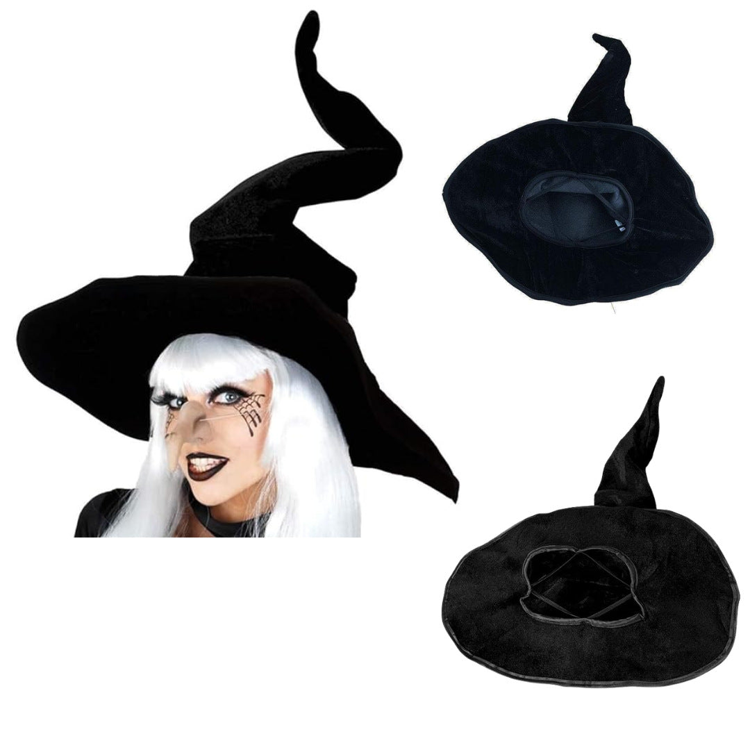 Velvet Witch Hat with Decorations for Halloween Party Costume Accessory — QIUOLA | qiuola.com