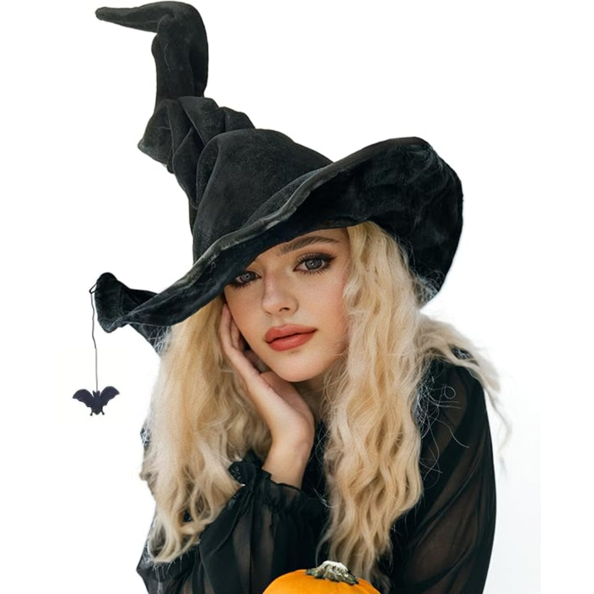 Velvet Witch Hat with Decorations for Halloween Party Costume Accessory — QIUOLA | qiuola.com