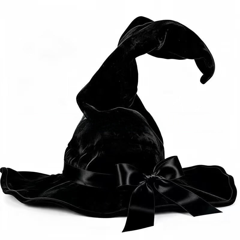 Velvet Witch Hat with Decorations for Halloween Party Costume Accessory — QIUOLA | qiuola.com