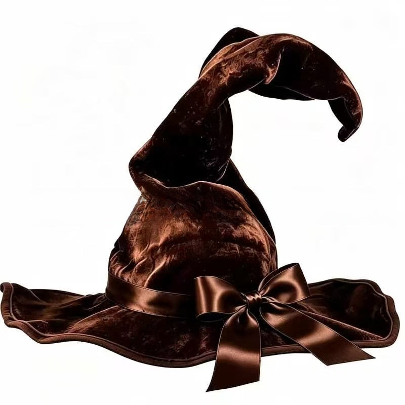 Velvet Witch Hat with Decorations for Halloween Party Costume Accessory — QIUOLA | qiuola.com