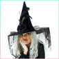 Velvet Witch Hat with Decorations for Halloween Party Costume Accessory — QIUOLA | qiuola.com