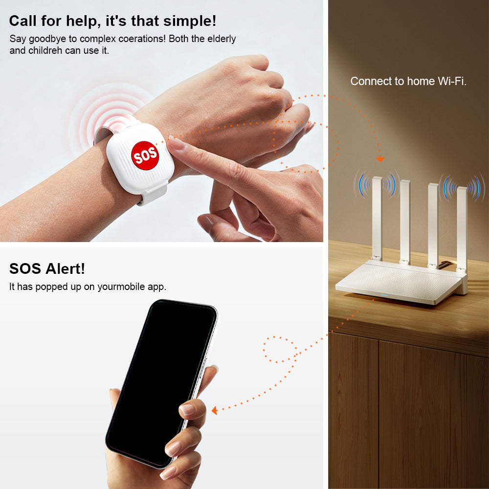 96WT WiFi SOS Alert Bracelet – Tuya-Compatible — QIUOLA | qiuola.com