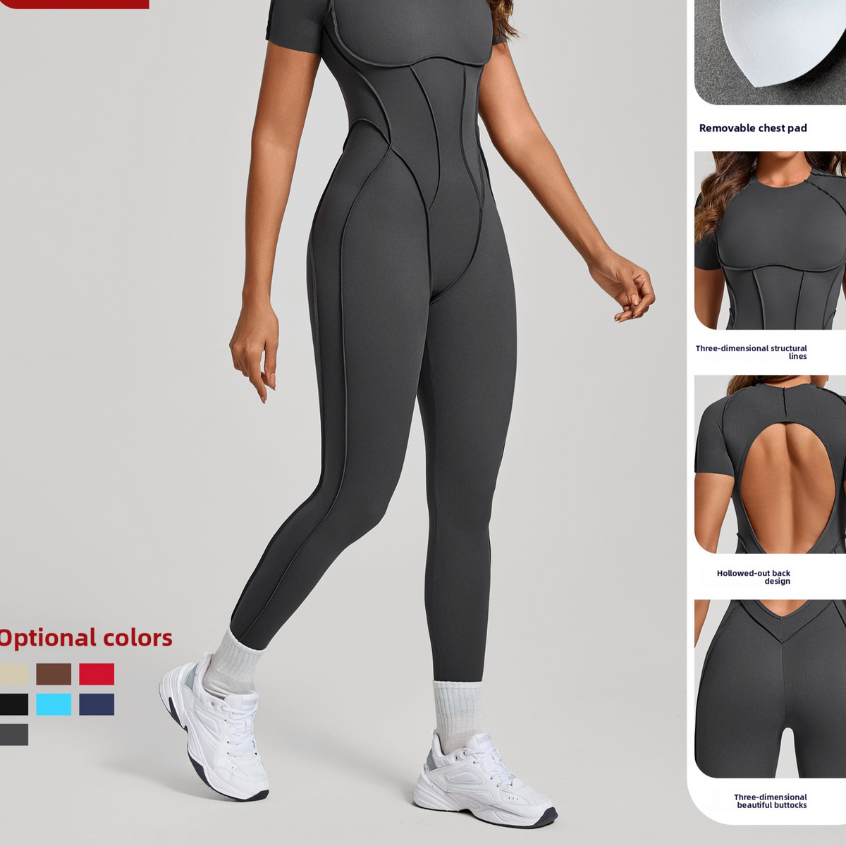 Women's Backless Stretch Activewear Jumpsuit — QIUOLA | qiuola.com