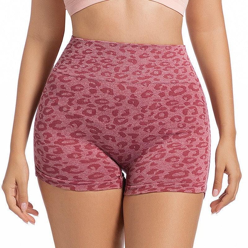 Women's High-Waist Leopard Print Yoga Shorts — QIUOLA | qiuola.com