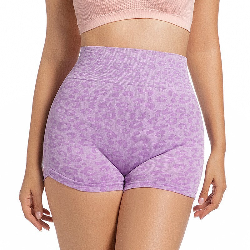 Women's High-Waist Leopard Print Yoga Shorts — QIUOLA | qiuola.com