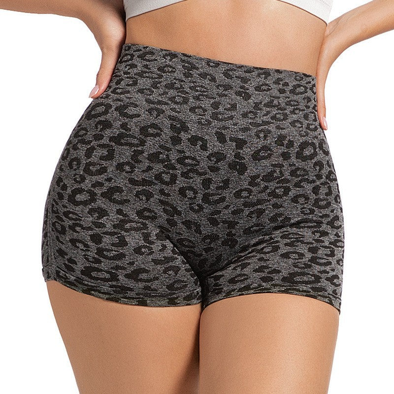 Women's High-Waist Leopard Print Yoga Shorts — QIUOLA | qiuola.com