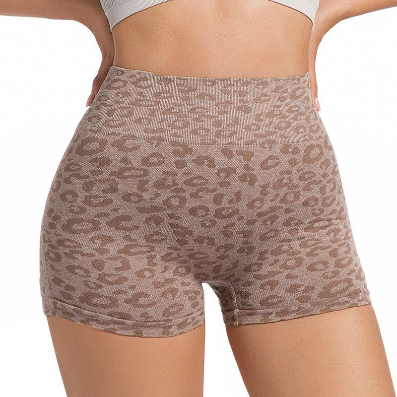 Women's High-Waist Leopard Print Yoga Shorts — QIUOLA | qiuola.com