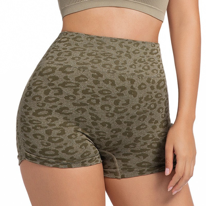Women's High-Waist Leopard Print Yoga Shorts — QIUOLA | qiuola.com