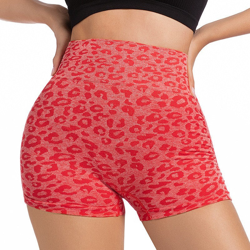 Women's High-Waist Leopard Print Yoga Shorts — QIUOLA | qiuola.com