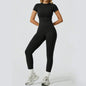 Women's Two-Piece Yoga Set – Short-Sleeve Top & Straight-Leg Pants — QIUOLA | qiuola.com