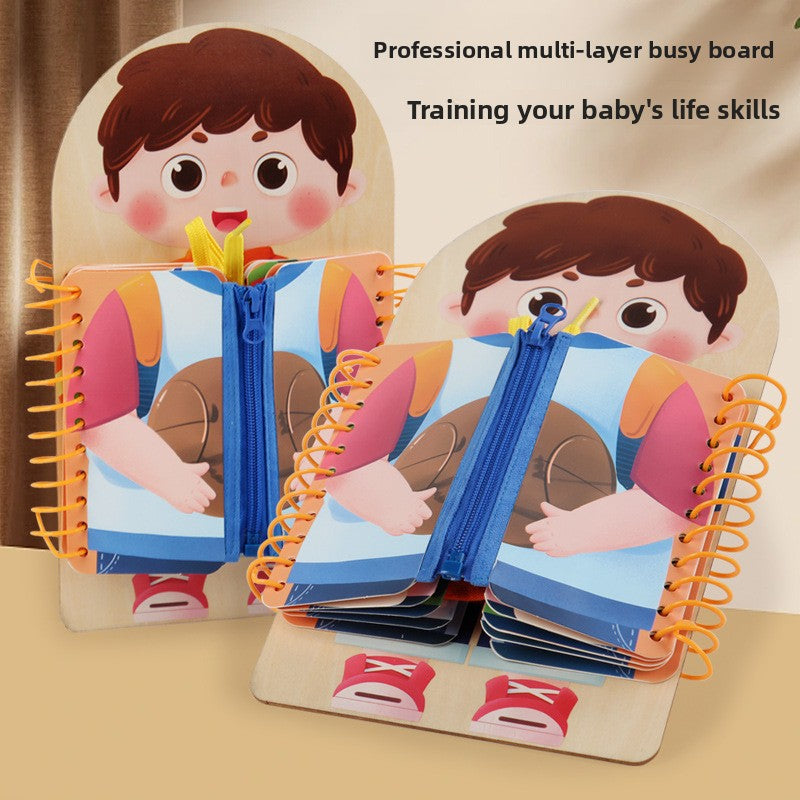 Wooden Multi-Layer Dressing Skills Busy Board — QIUOLA | qiuola.com