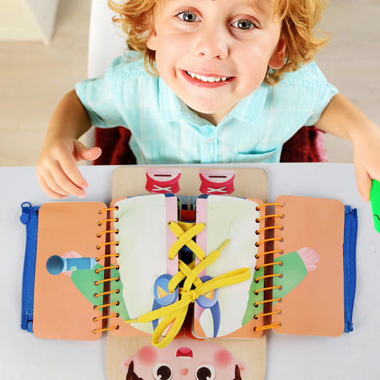 Wooden Multi-Layer Dressing Skills Busy Board — QIUOLA | qiuola.com
