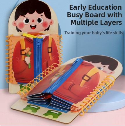 Wooden Multi-Layer Dressing Skills Busy Board — QIUOLA | qiuola.com